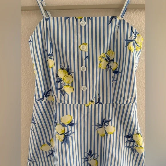 Open Style Co Lemon Stripe Sundress Size Medium - Picture 5 of 8
